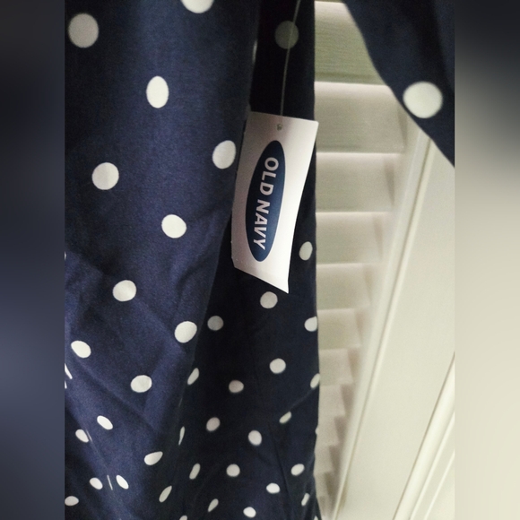 Old Navy Navy Polka Dot Popover Blouse XS NWT - Picture 6 of 9